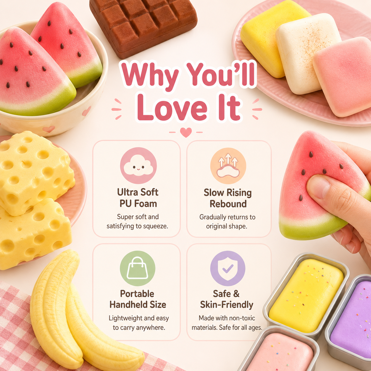 Cute Simulation Squishy Fidget Relief Toy