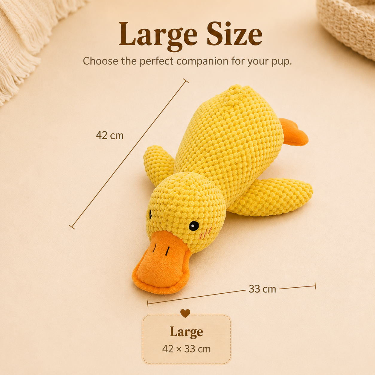 Squeaky Plush Duck Comfort Toy for Dogs