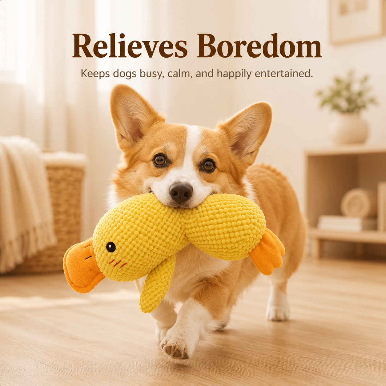 Squeaky Plush Duck Comfort Toy for Dogs