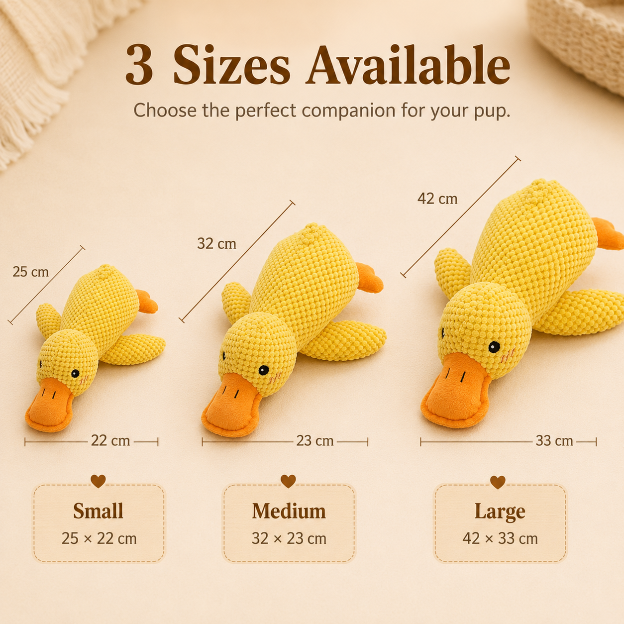 Squeaky Plush Duck Comfort Toy for Dogs