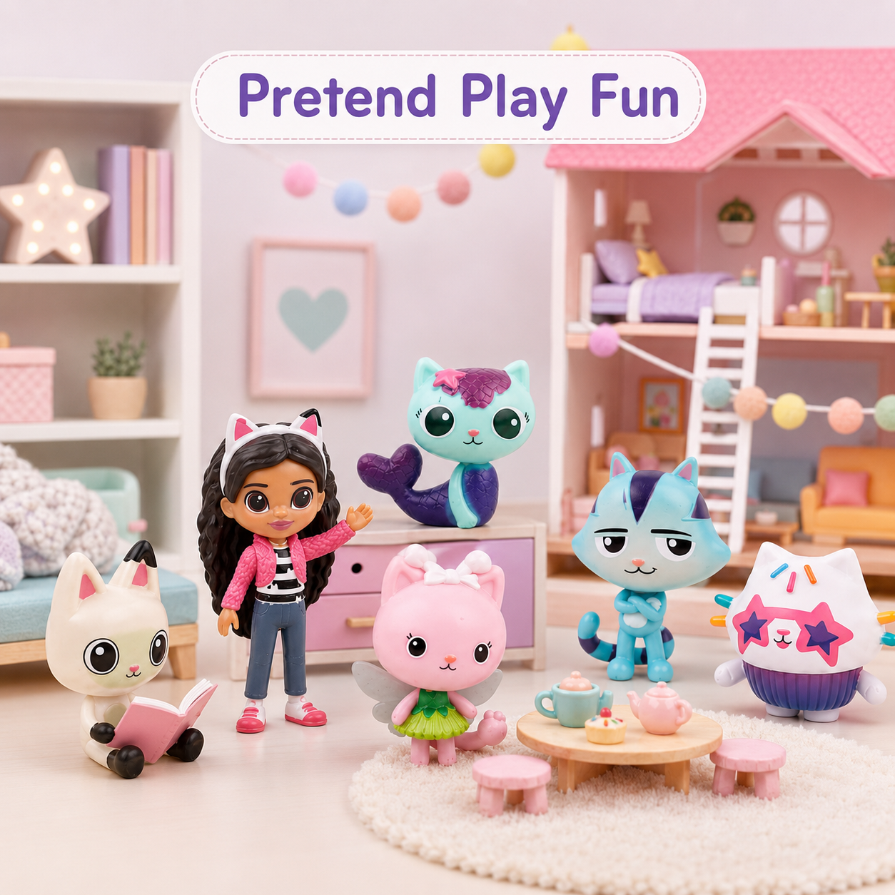 Gabby’s Dollhouse Assorted Cat Mini Figures Playset