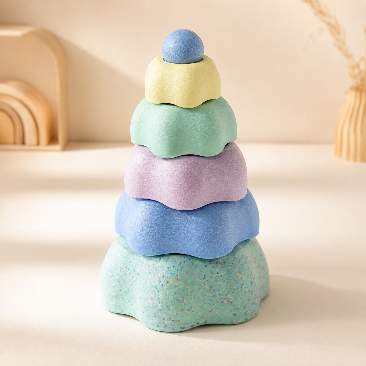 Rainbow Flower Shape Soft Stacking Blocks Toy