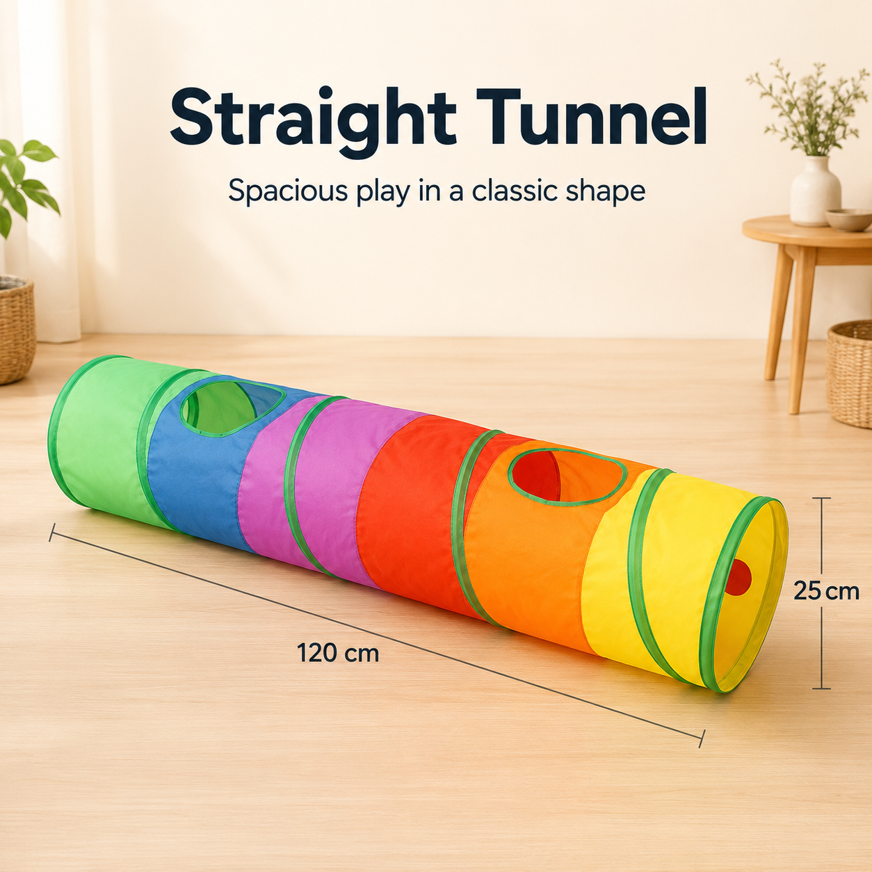 Foldable Rainbow Cat Play Tunnel