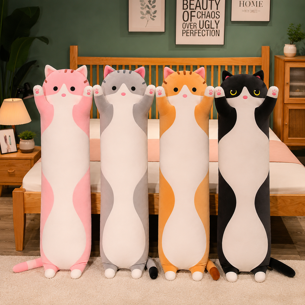 Long Strip Kawaii Cat Hugging Body Pillow Plush Toy