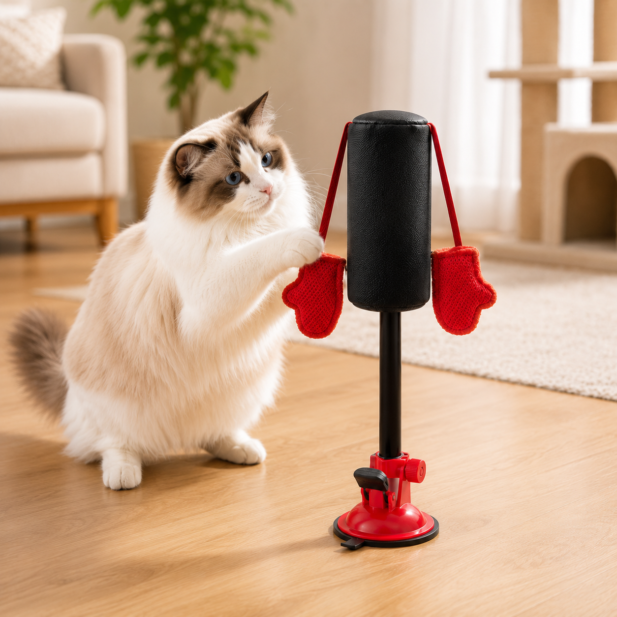 uction Cup Cat Boxing Self Play Toy