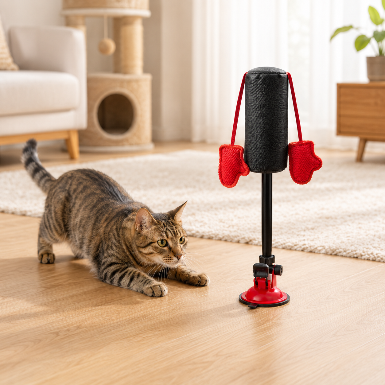 uction Cup Cat Boxing Self Play Toy