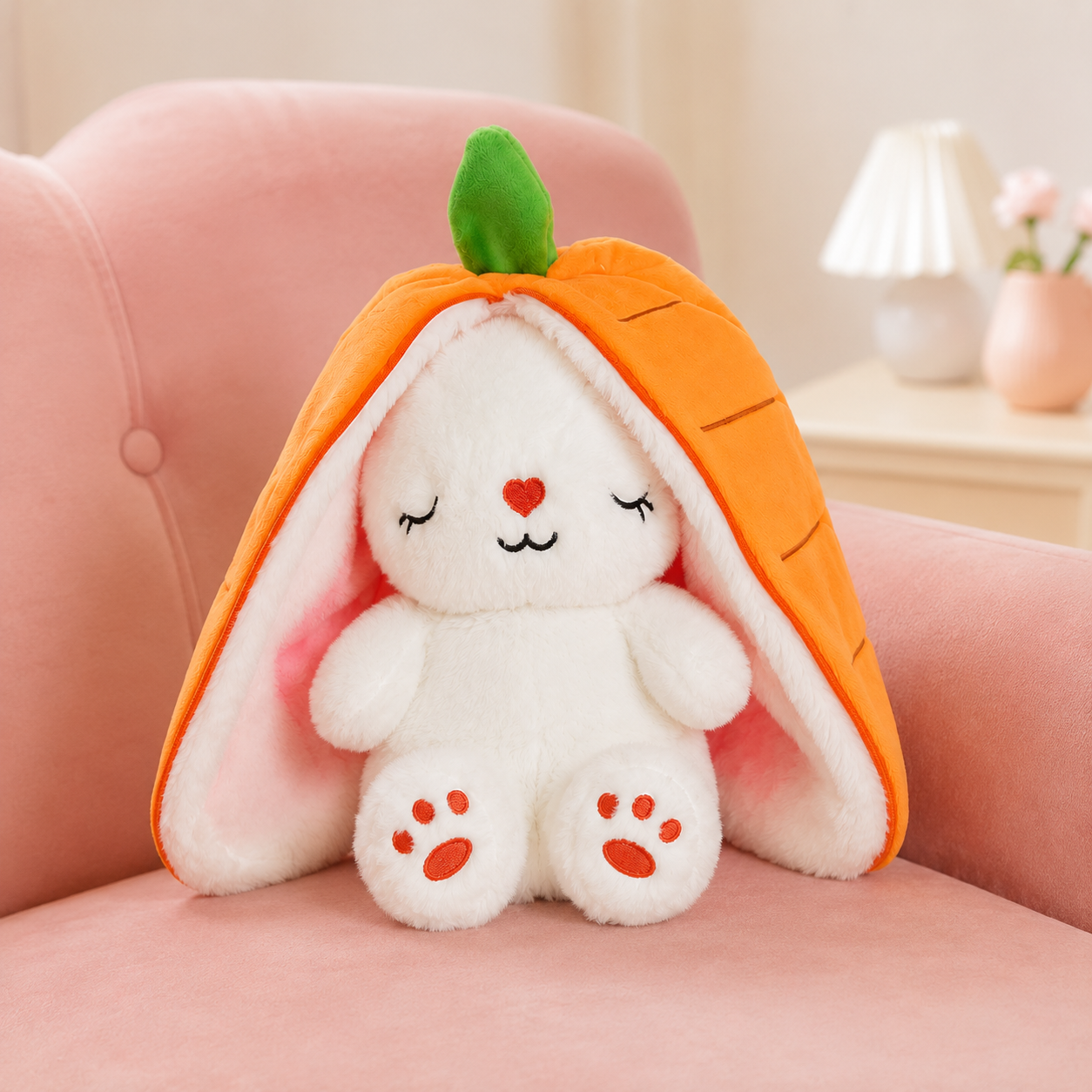 Carrot Bunny Plush Stuffed Toy