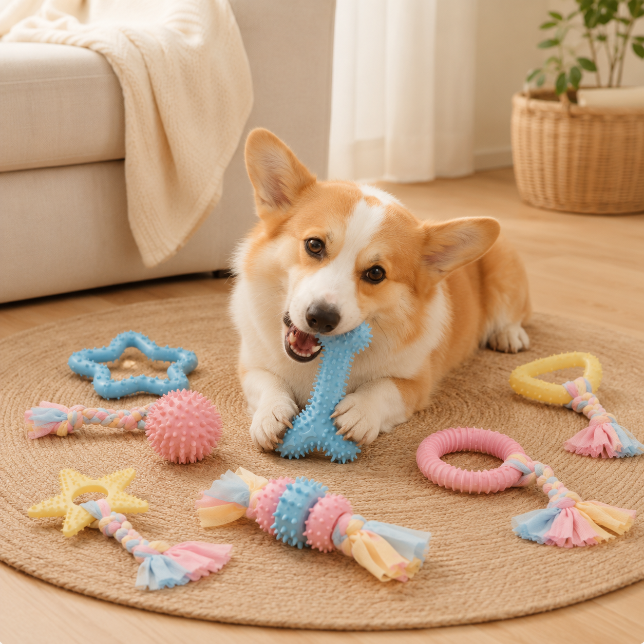 Candy Color Puppy Chew Toy Pack