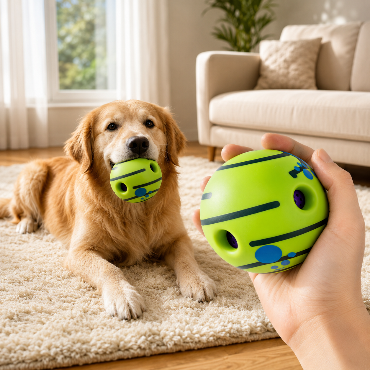 Giggle Squeaky Dog Chew Ball Toy