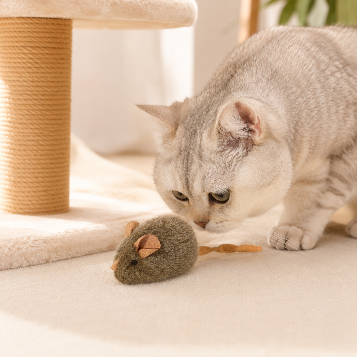 Realistic Squeaky Mouse Cat Toy