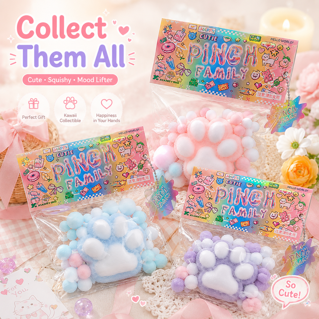 Fluffy Cloud Cat Paw Squishy Toy