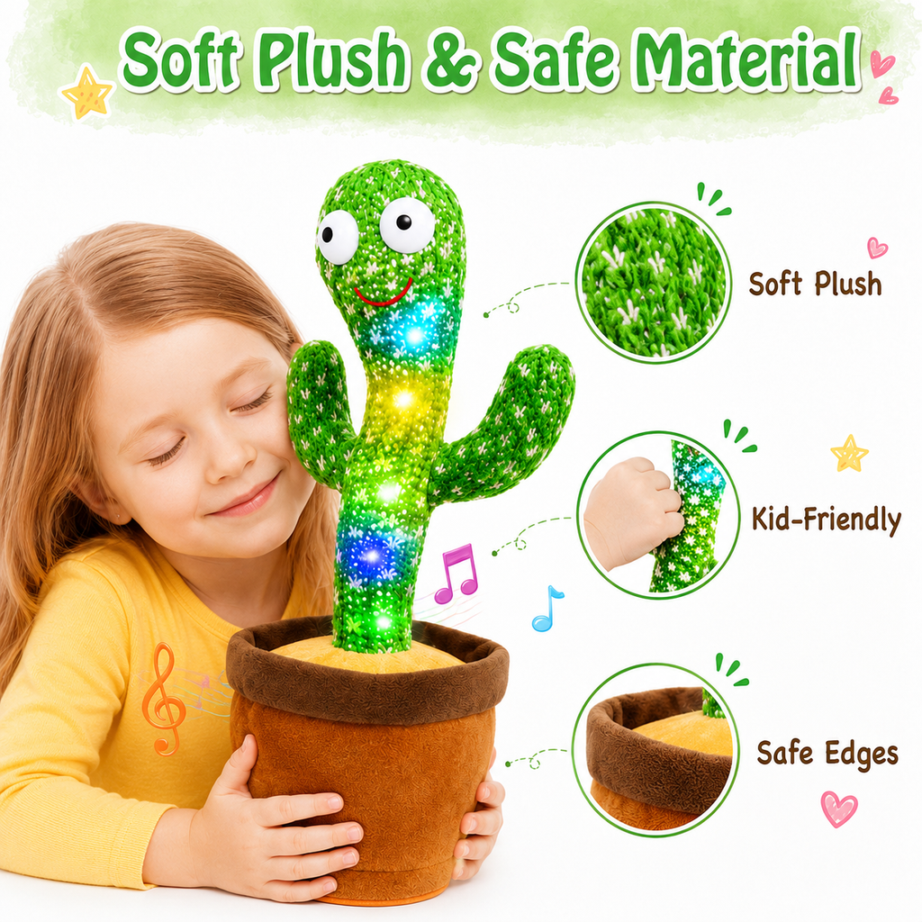 Singing Dancing Repeat Talking Cactus Plush Toy