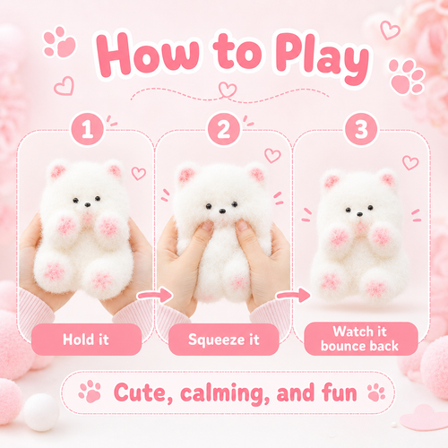 Kawaii Fluffy Animal Slow Rebound Squishy Fidget Toy