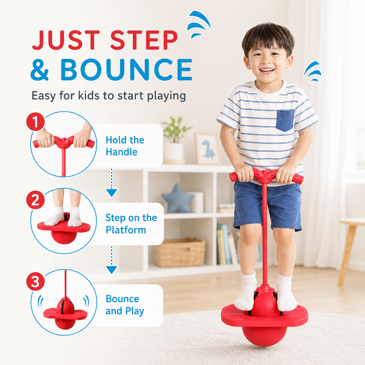 Pogo Jump Ball Kids Balance Exercise Toy