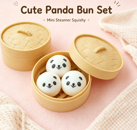Cartoon Animal Slow Rebound Stress Squeeze Toy with Mini Steamer Box
