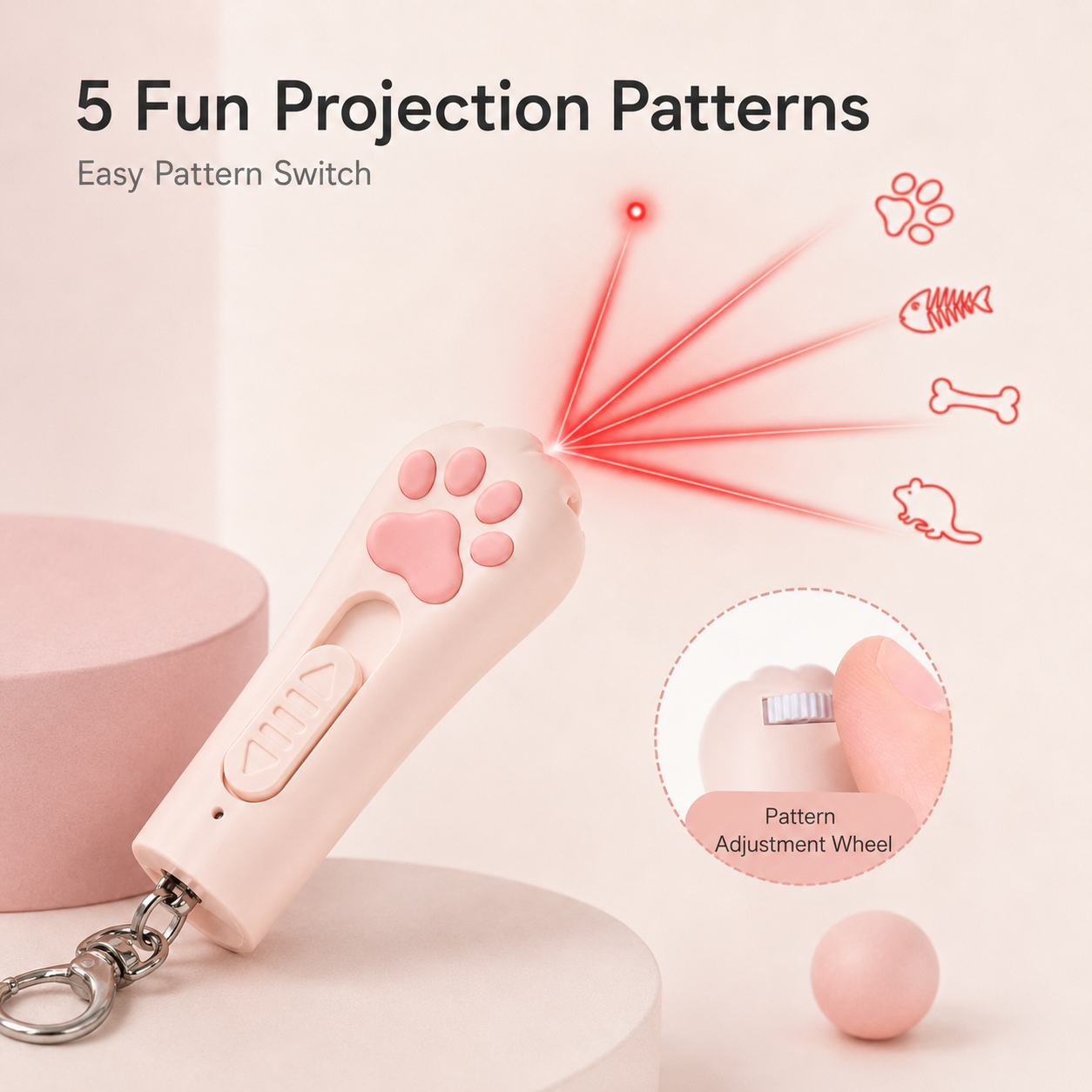 3-in-1 Cat Paw Laser Interactive Toy