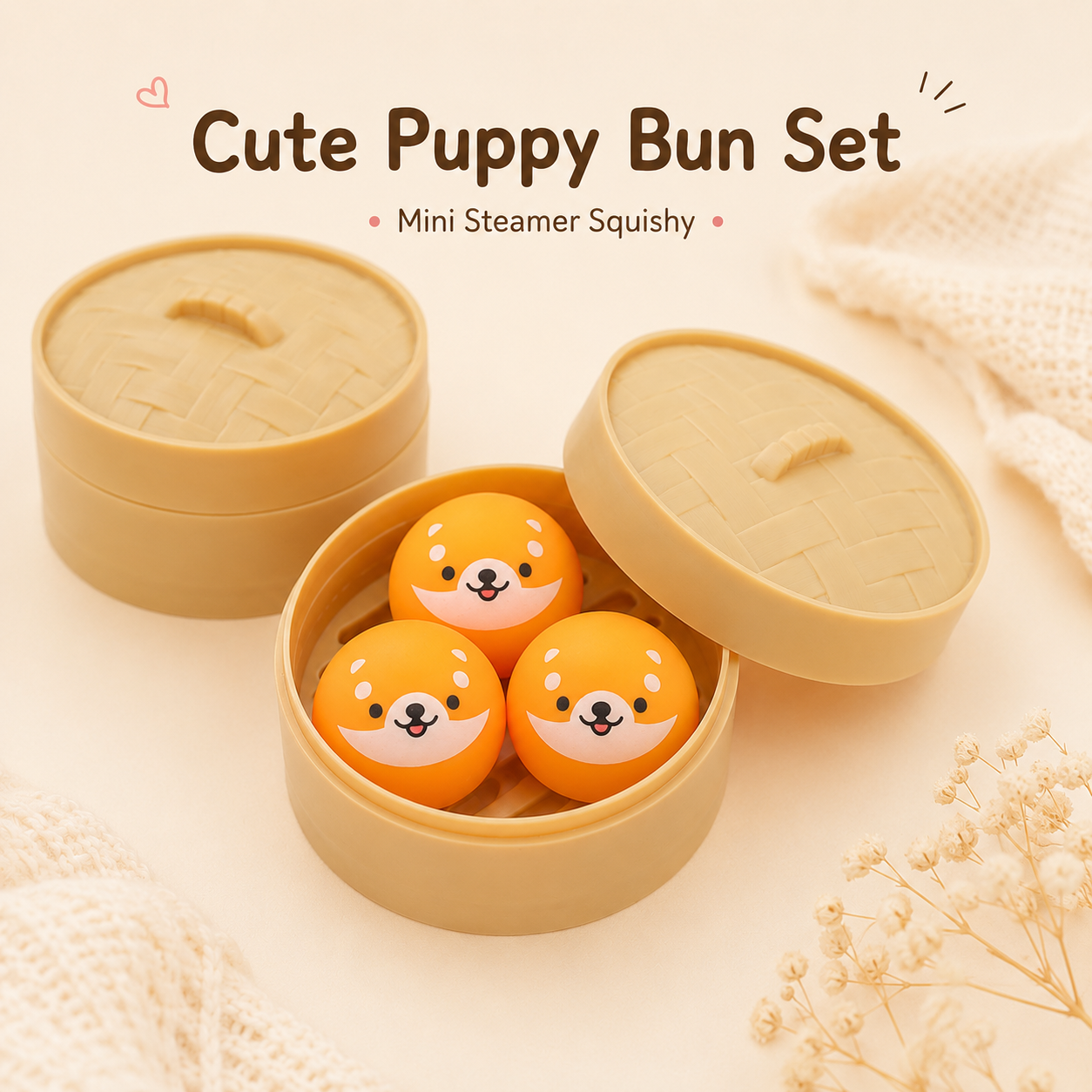 Cartoon Animal Slow Rebound Stress Squeeze Toy with Mini Steamer Box
