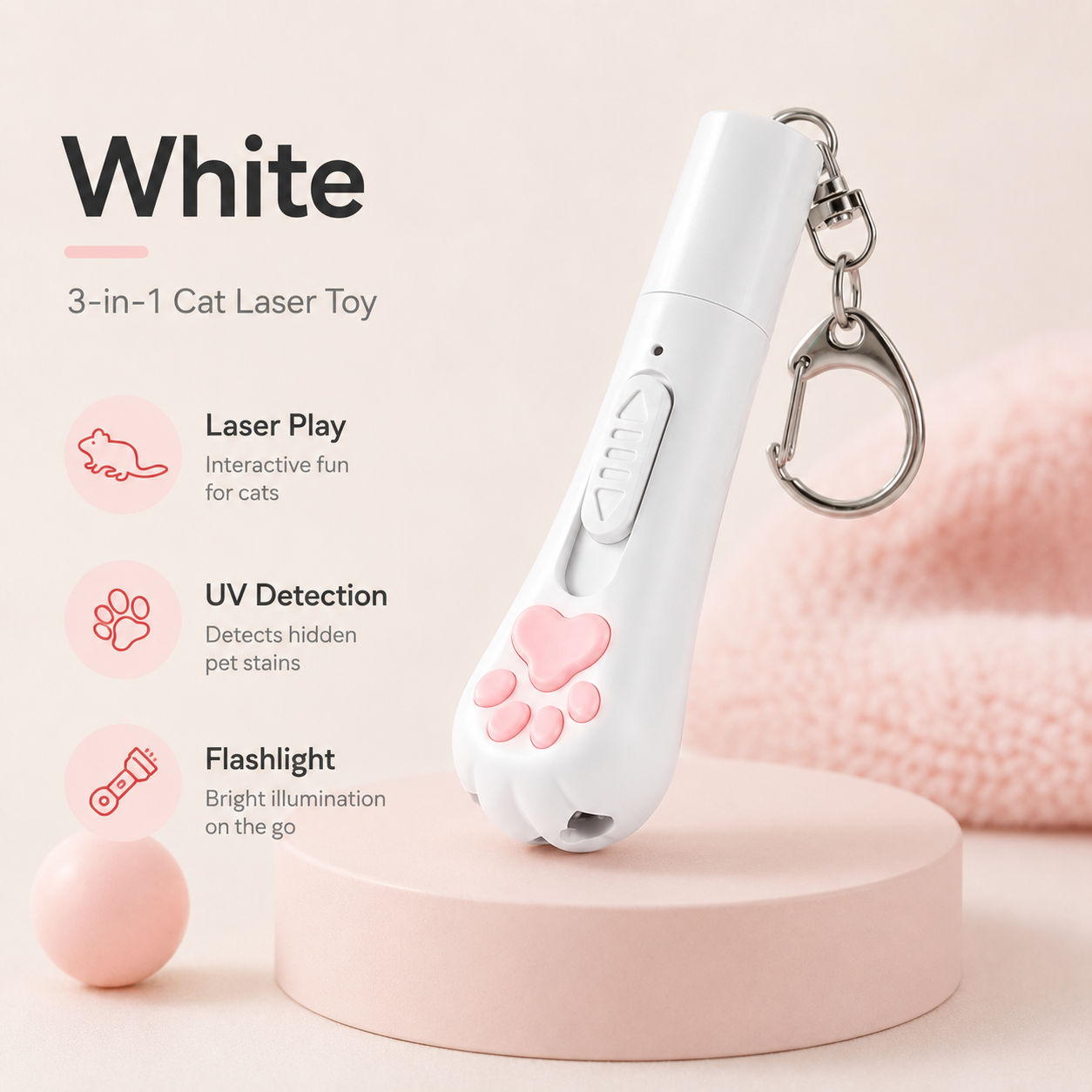 3-in-1 Cat Paw Laser Interactive Toy