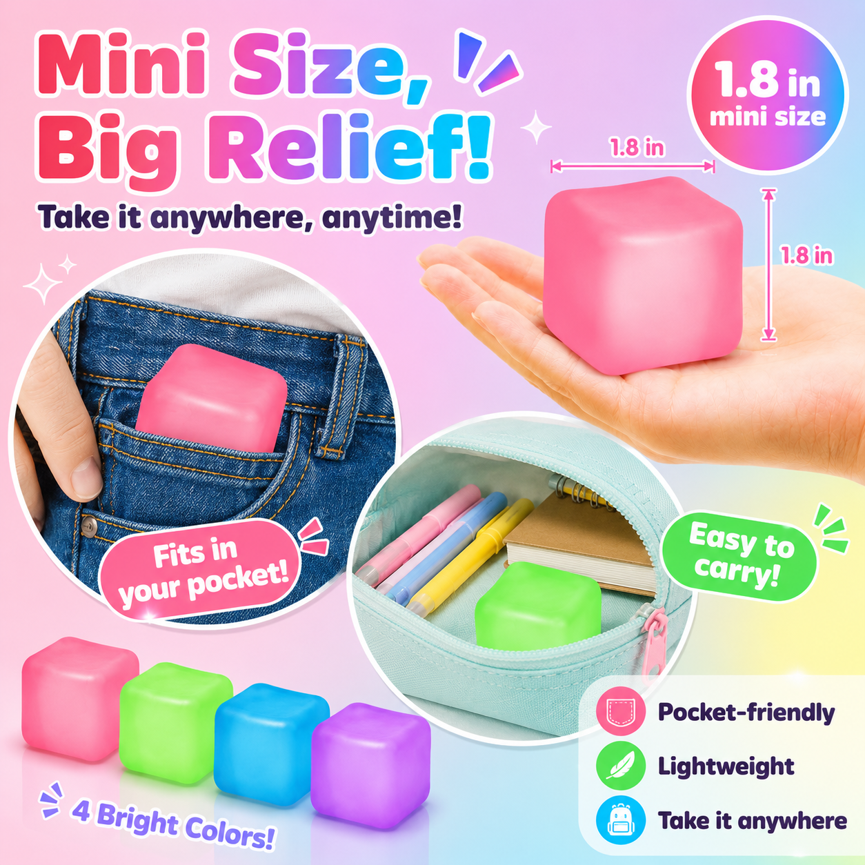 Soft Stress Relief Squish Cube