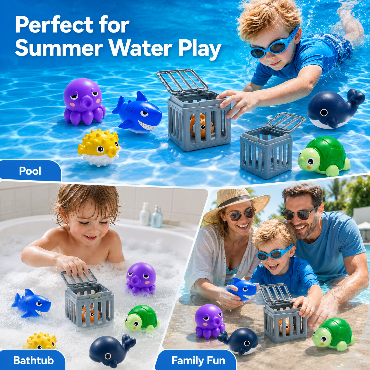 Pool Catch Cage Dive Game Set