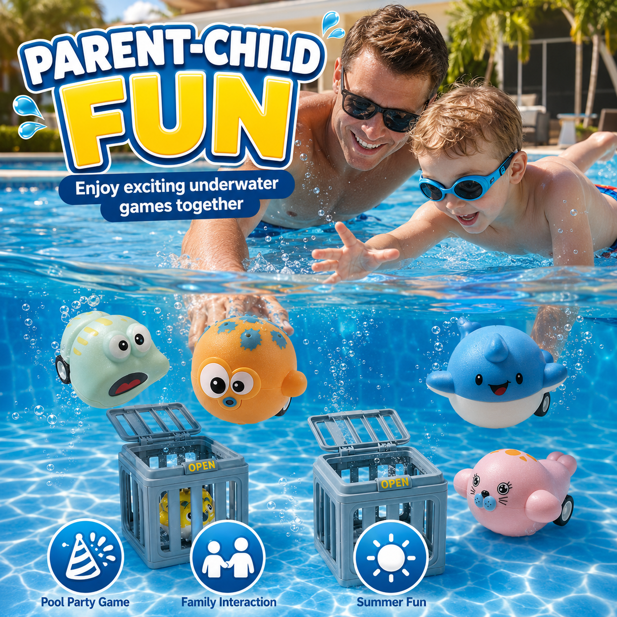 Pool Catch Cage Dive Game Set