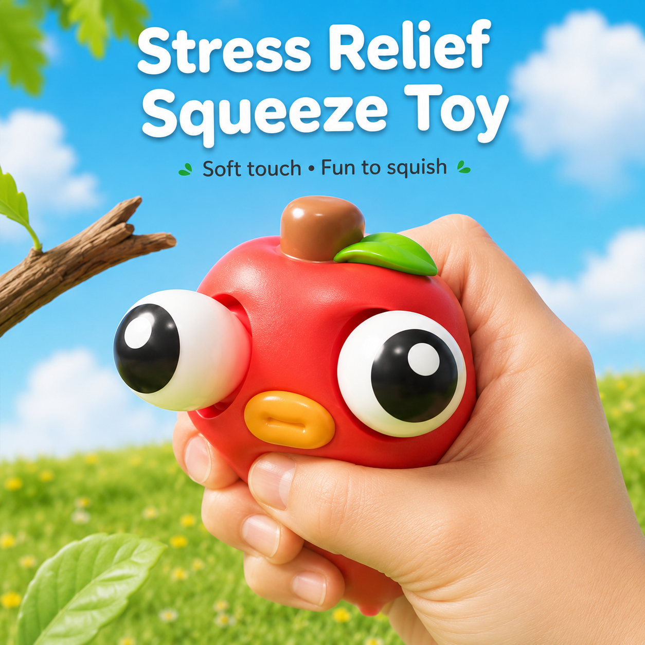 Kawaii Pop Eye Fruits Squishy Stress Relief Toy