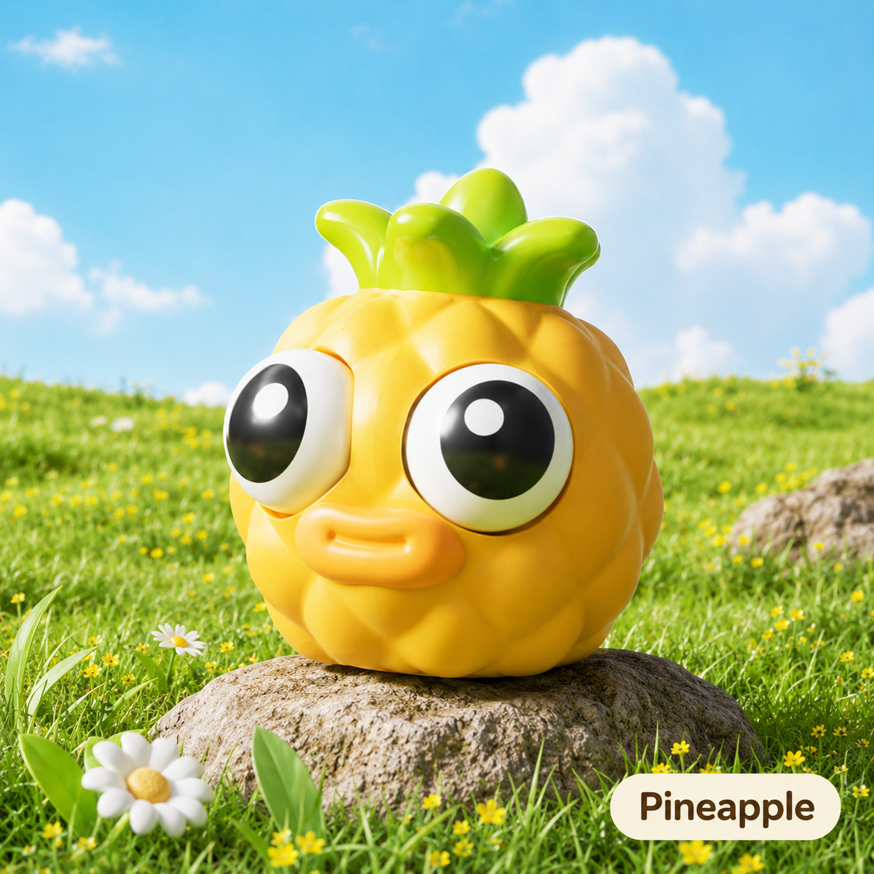 Kawaii Pop Eye Fruits Squishy Stress Relief Toy
