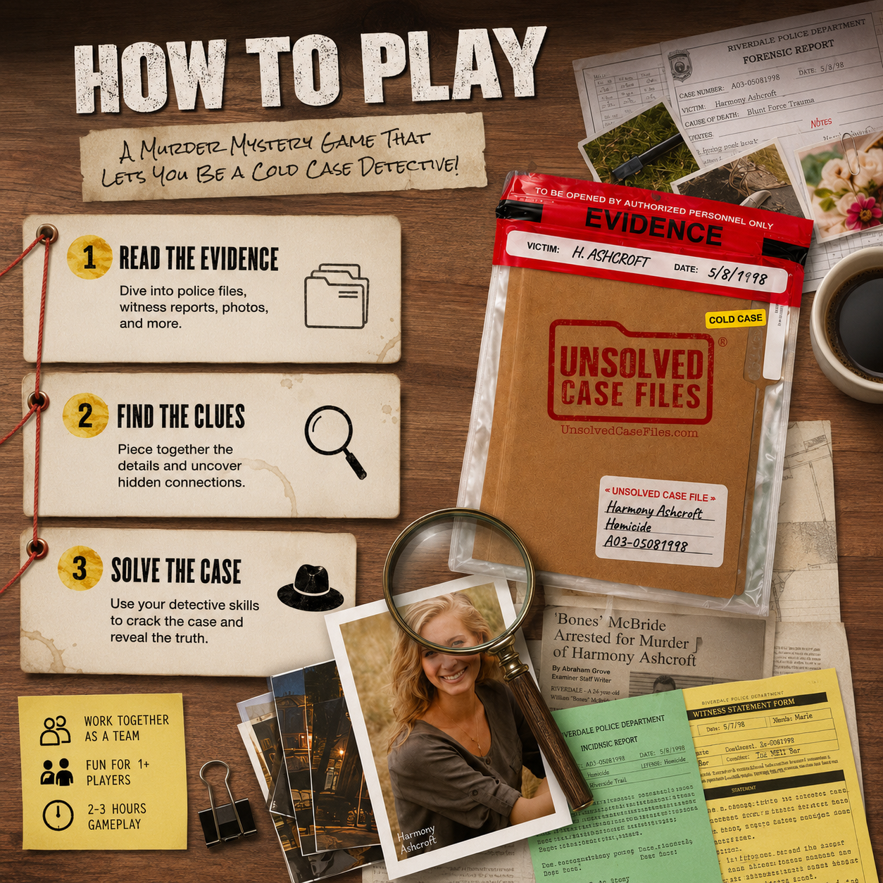 Harmony Ashcroft Unsolved Cold Case Murder Mystery Game