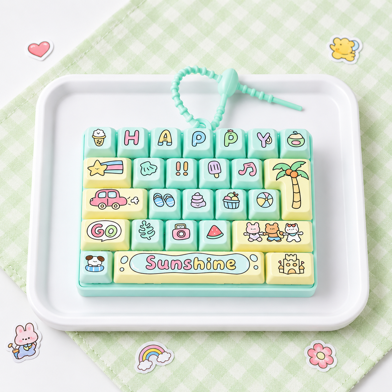 Pastel Keyboard Pop Fidget Keychain