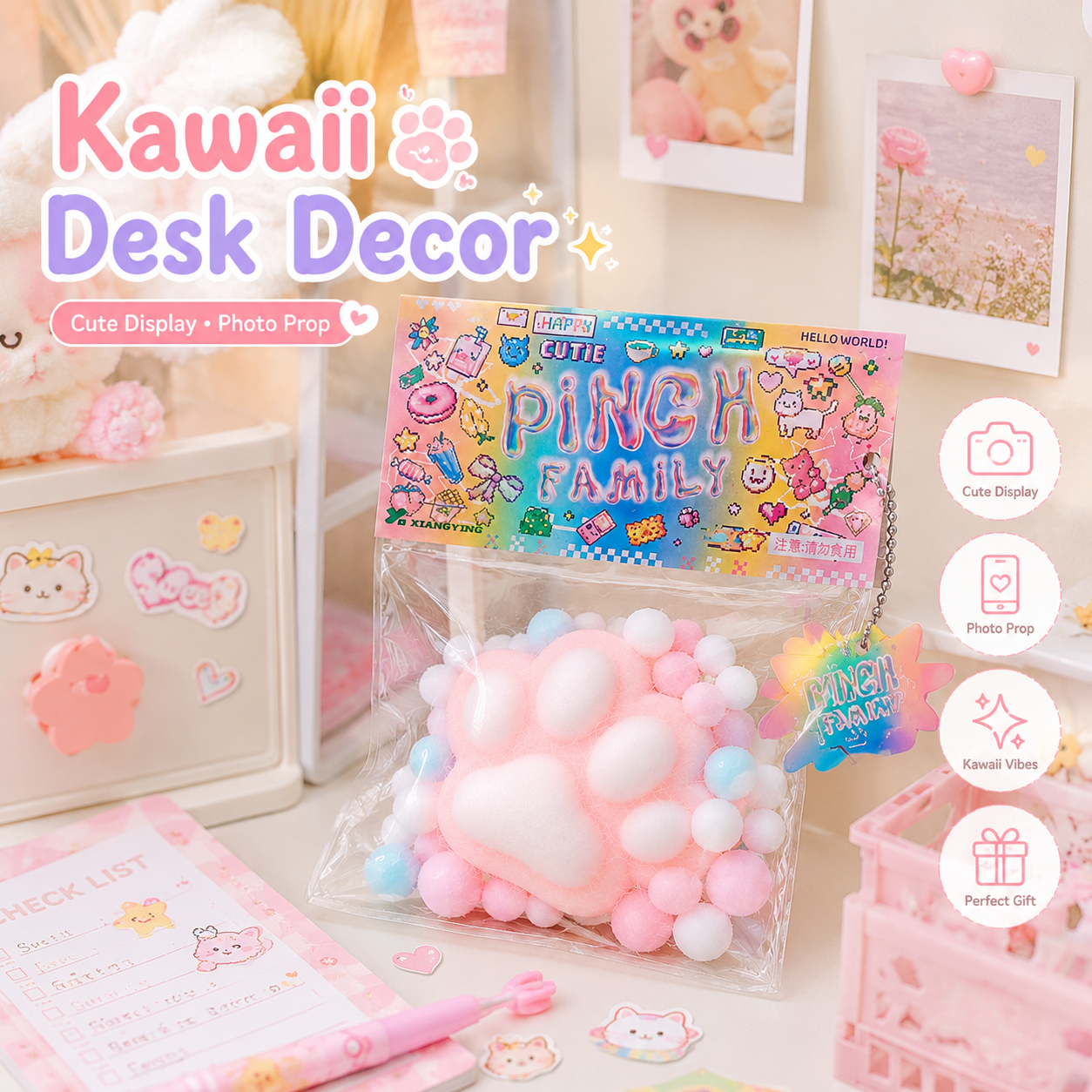 Fluffy Cloud Cat Paw Squishy Toy