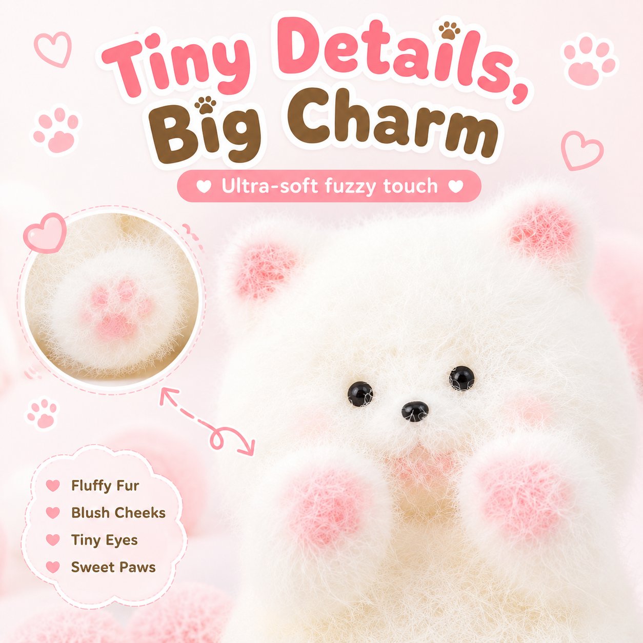 Kawaii Fluffy Animal Slow Rebound Squishy Fidget Toy