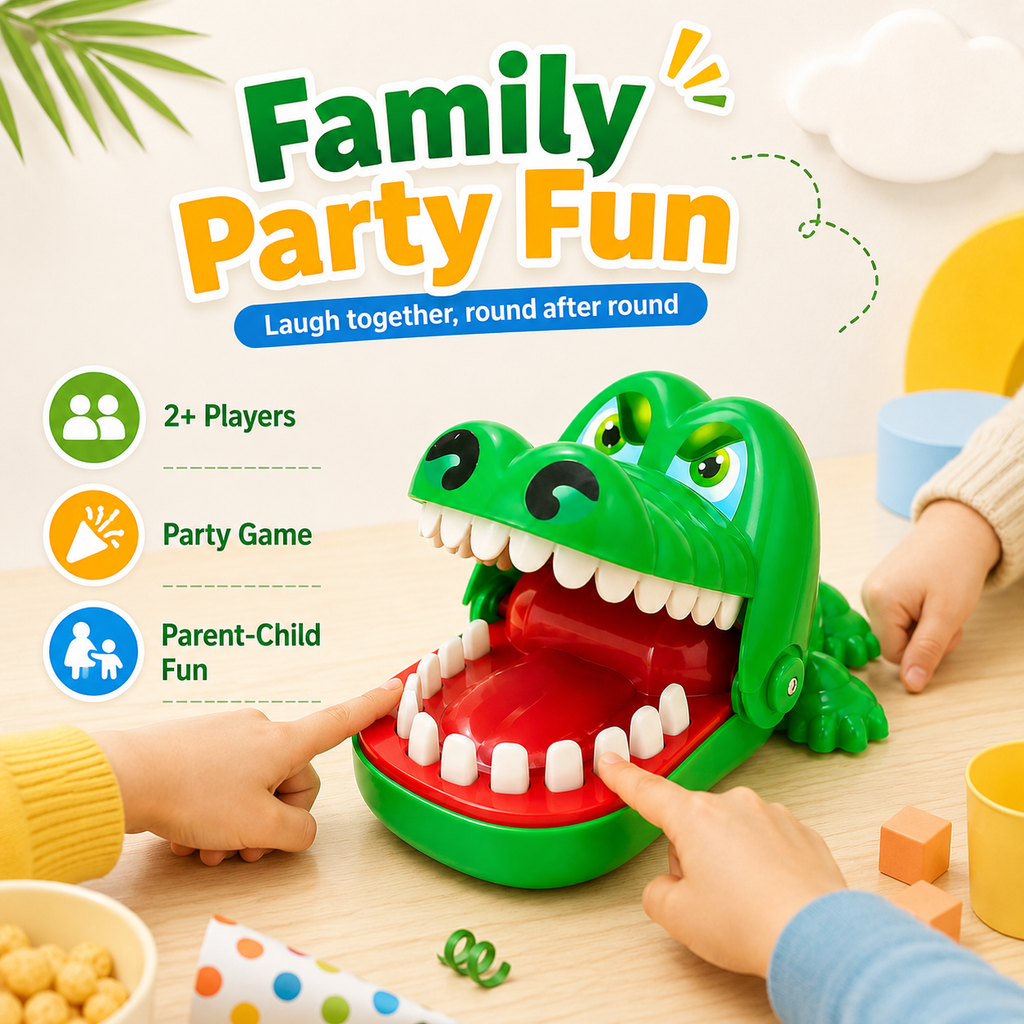 Funny Crocodile Bite Finger Prank Toy, Random Risk Interactive Party Game