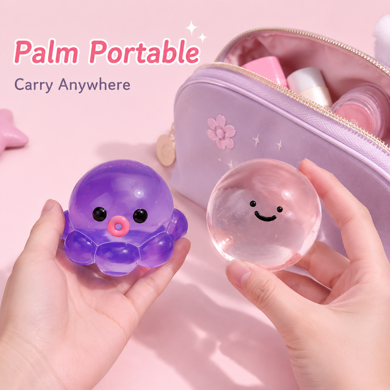 Transparent Jelly Octopus Rabbit Star Squishy Fidget Toy