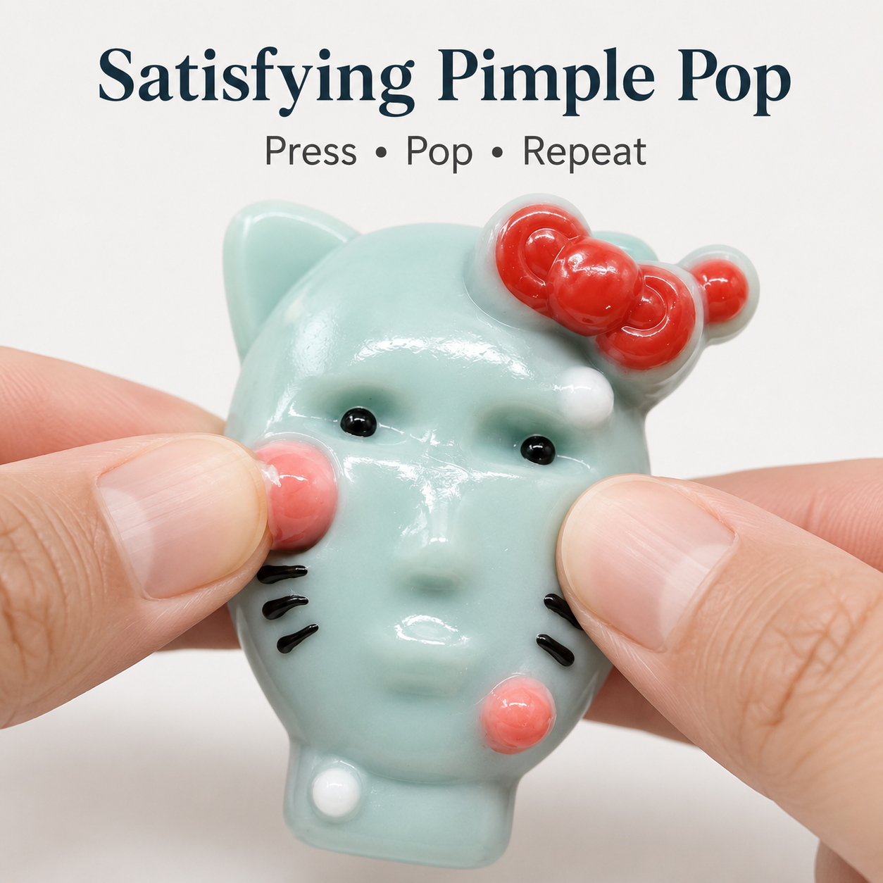 Pimple Popping Human Face Cat Squishy Fidget Toy