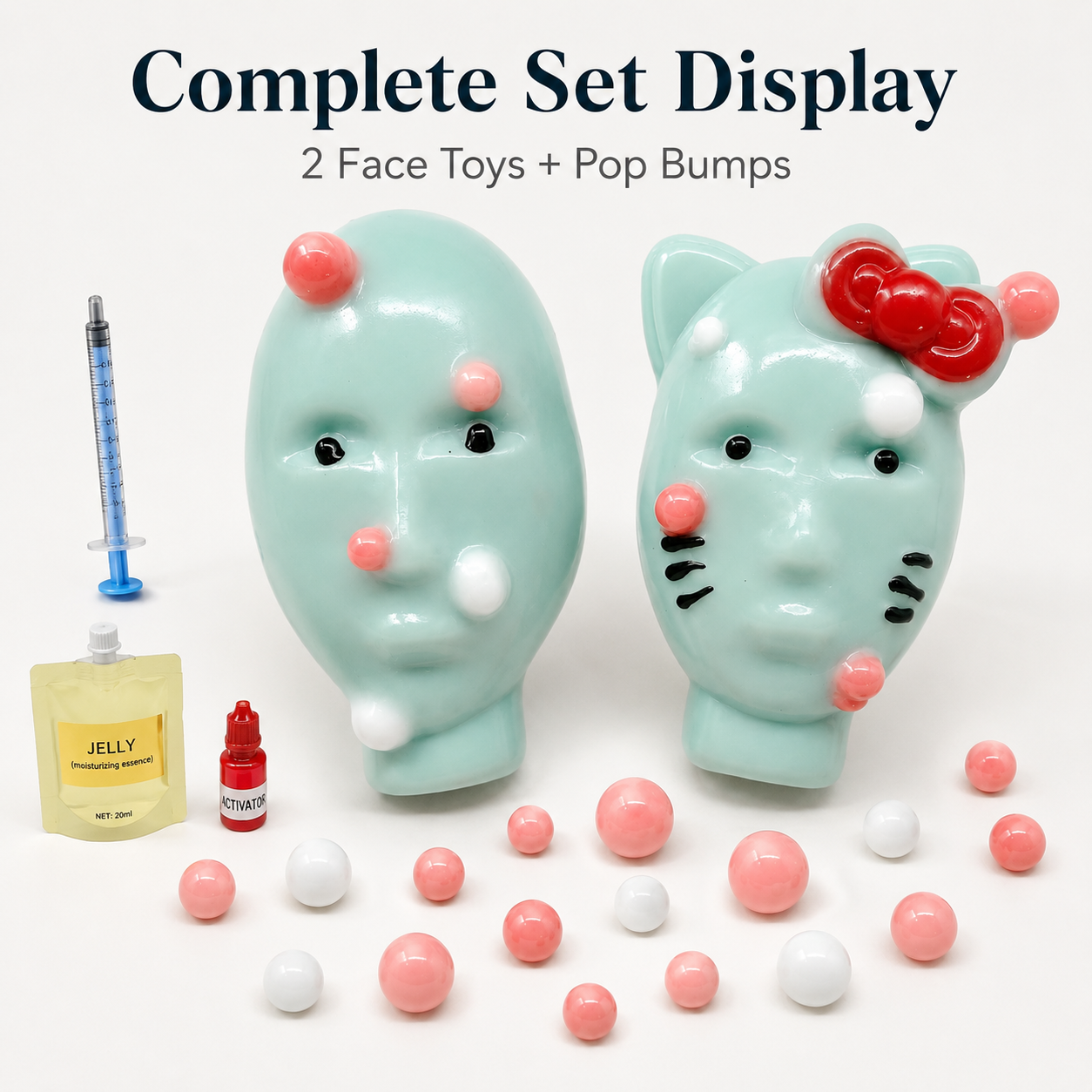 Pimple Popping Human Face Cat Squishy Fidget Toy