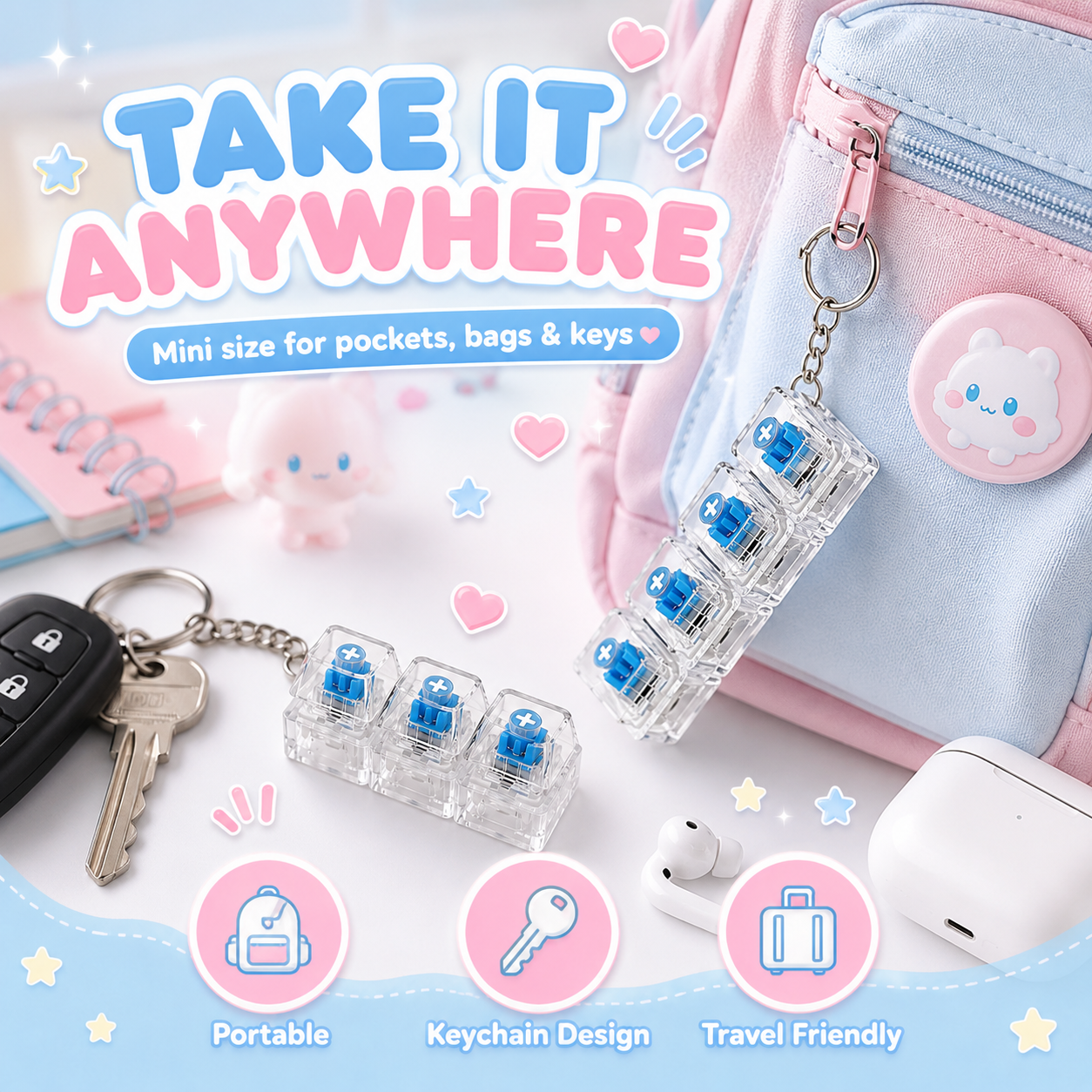 Mechanical Key Switch Stress Toy