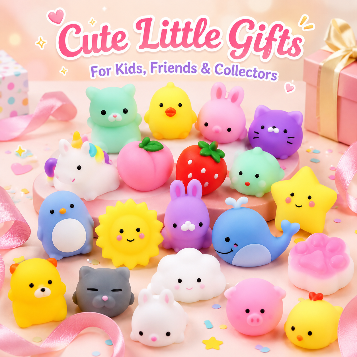 Mixed Styles Mini Kawaii Mochi Squishy Fidget Toy