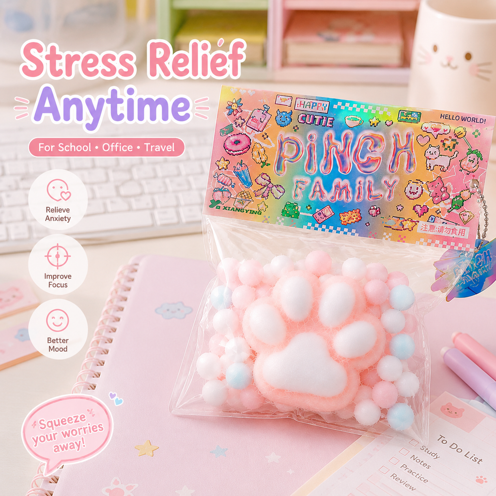 Fluffy Cloud Cat Paw Squishy Toy