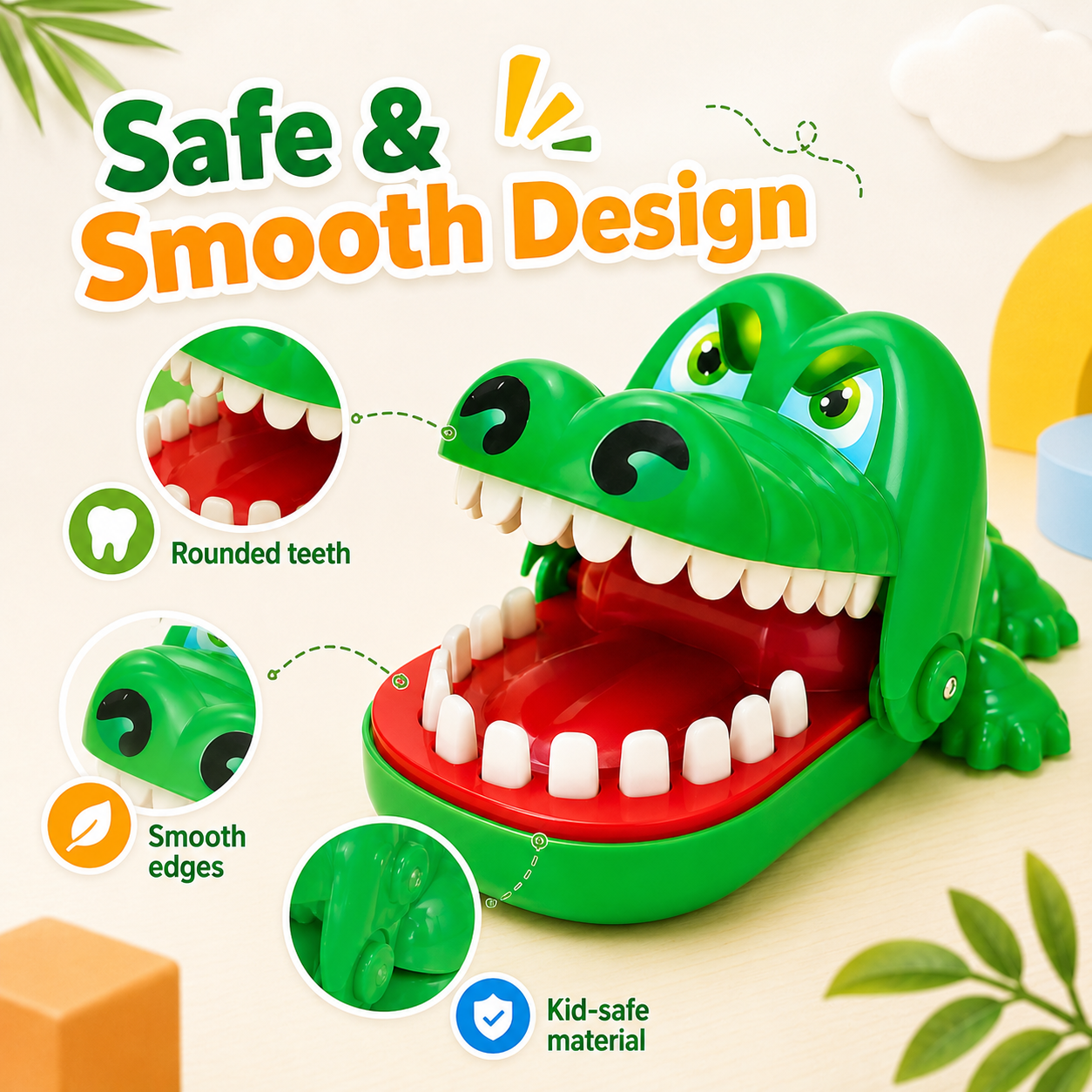 Funny Crocodile Bite Finger Prank Toy, Random Risk Interactive Party Game