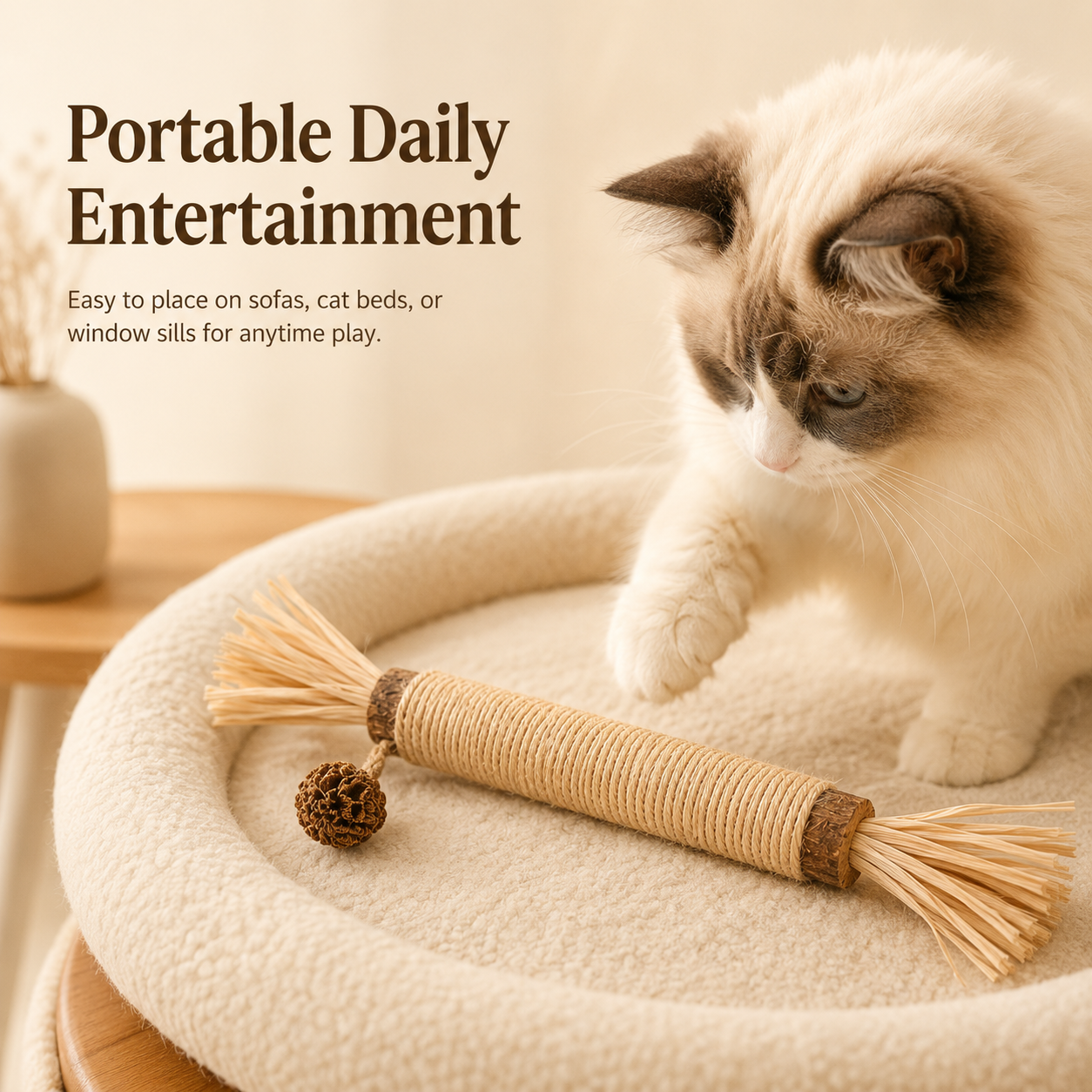 Sisal Wrapped Silvervine Cat Chew Toy Stick