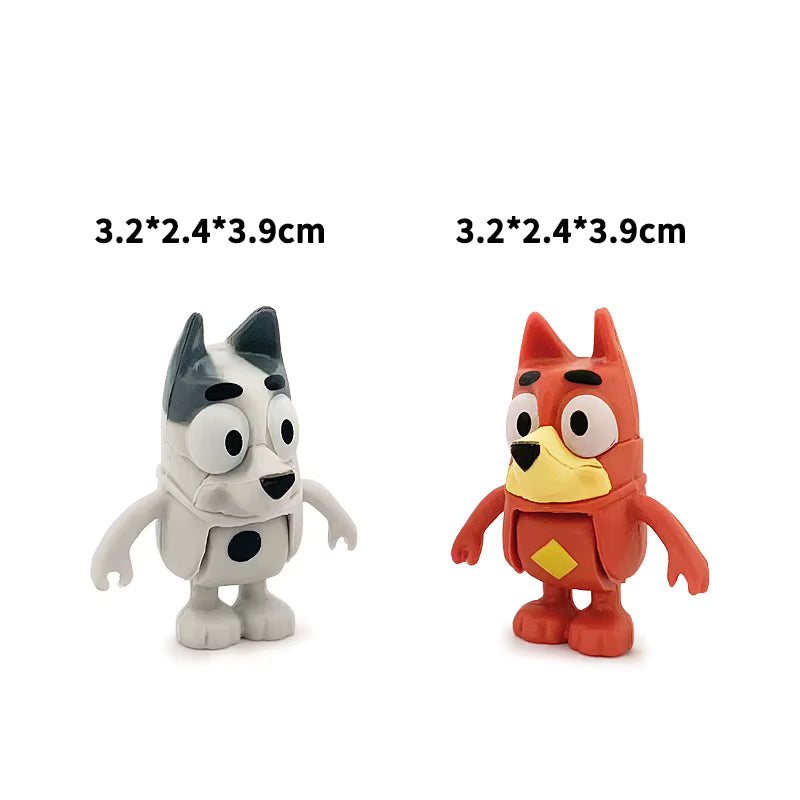 8 In 1 Bluey Family Mini Action Figure Set