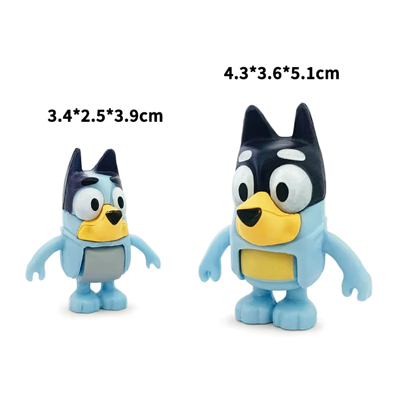 8 In 1 Bluey Family Mini Action Figure Set