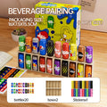 Kids Beverage Can Matching Wooden Game, Interactive Social Educational Sorting Toy
