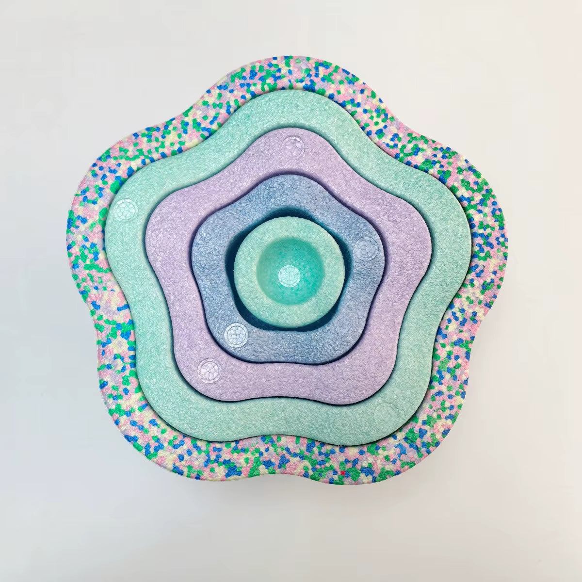 Rainbow Flower Shape Soft Stacking Blocks Toy
