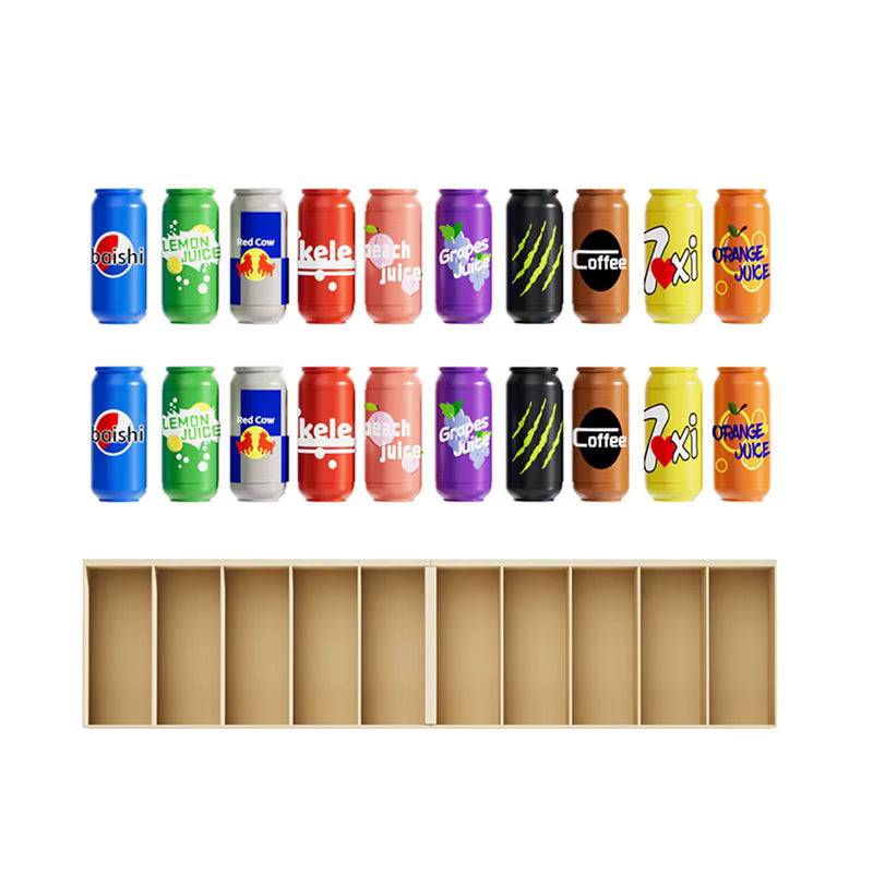 Kids Beverage Can Matching Wooden Game, Interactive Social Educational Sorting Toy