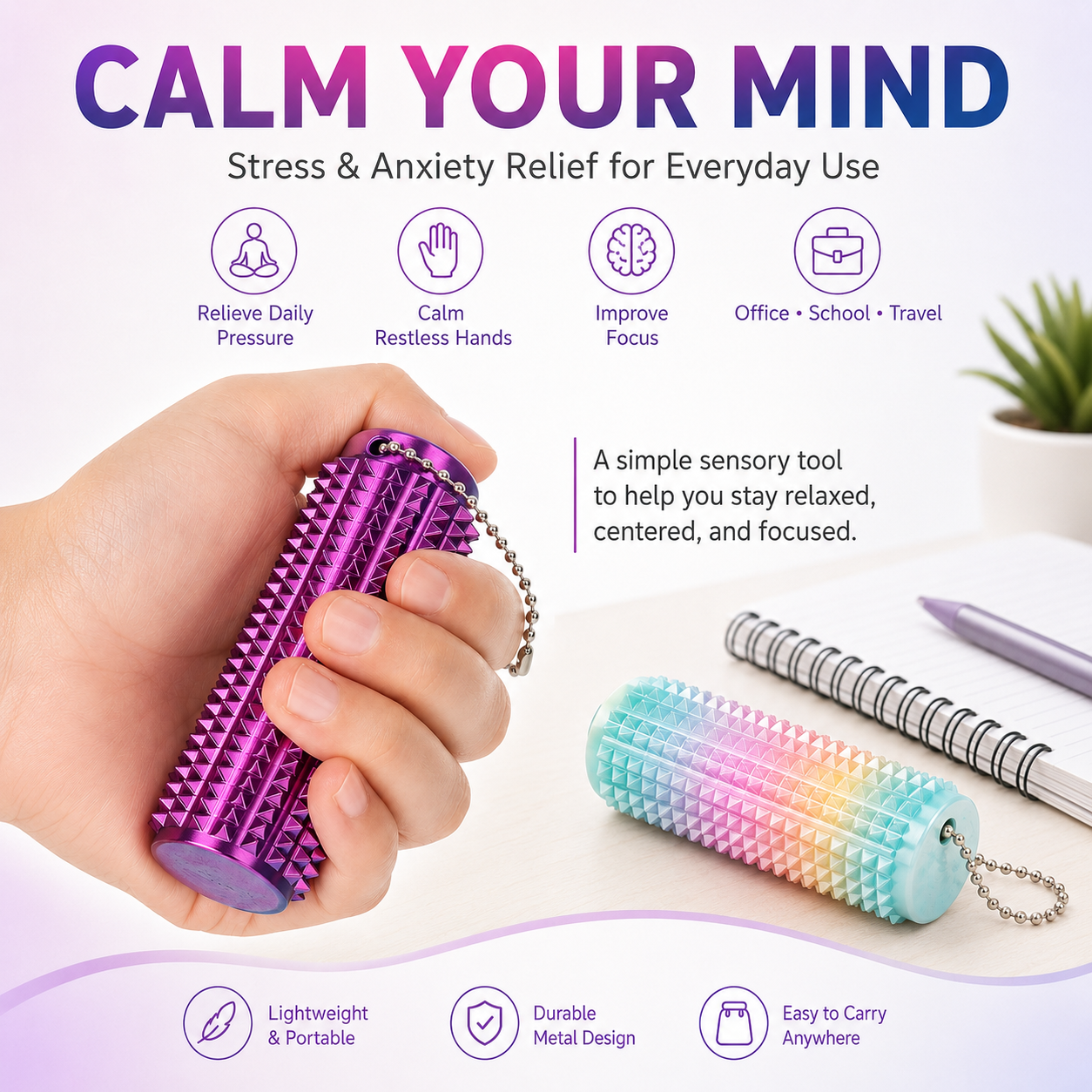 Keychain Stress Relief Roller