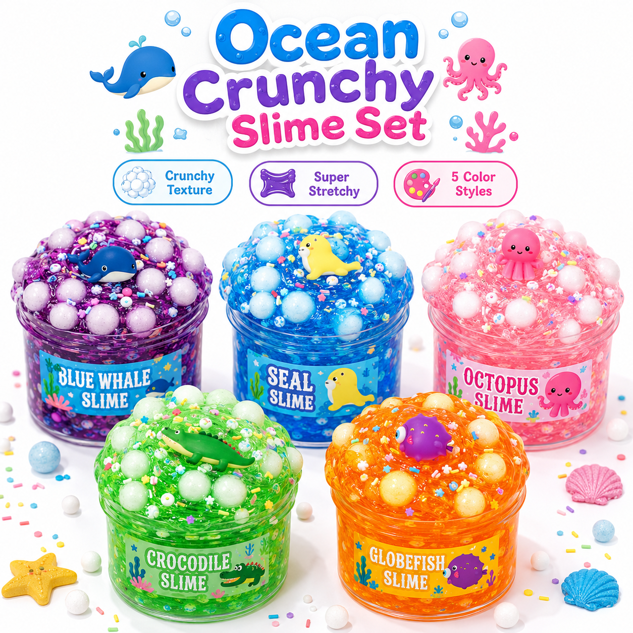 Fish Foam Bead Crystal Slime