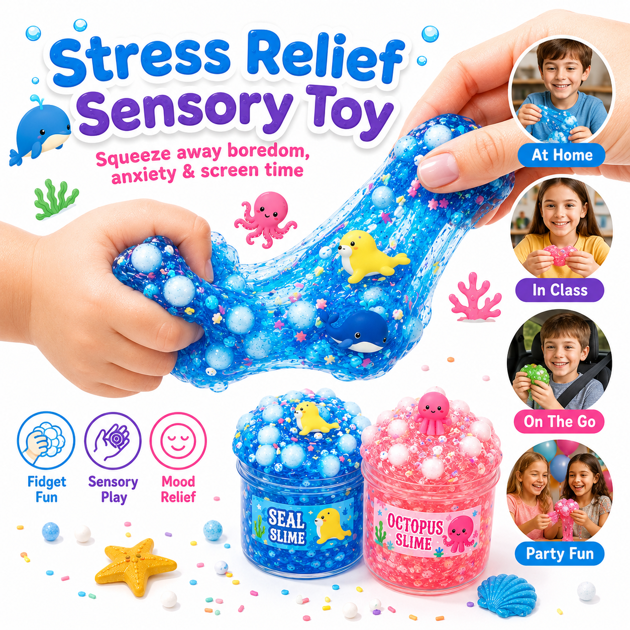 Fish Foam Bead Crystal Slime