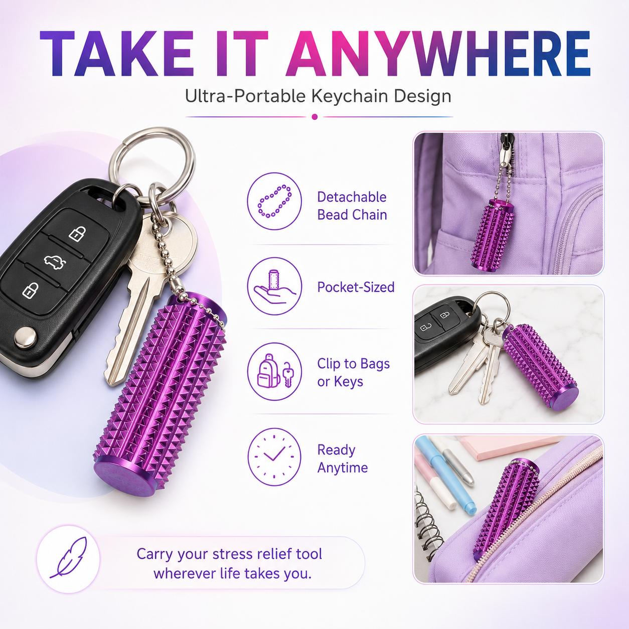 Keychain Stress Relief Roller