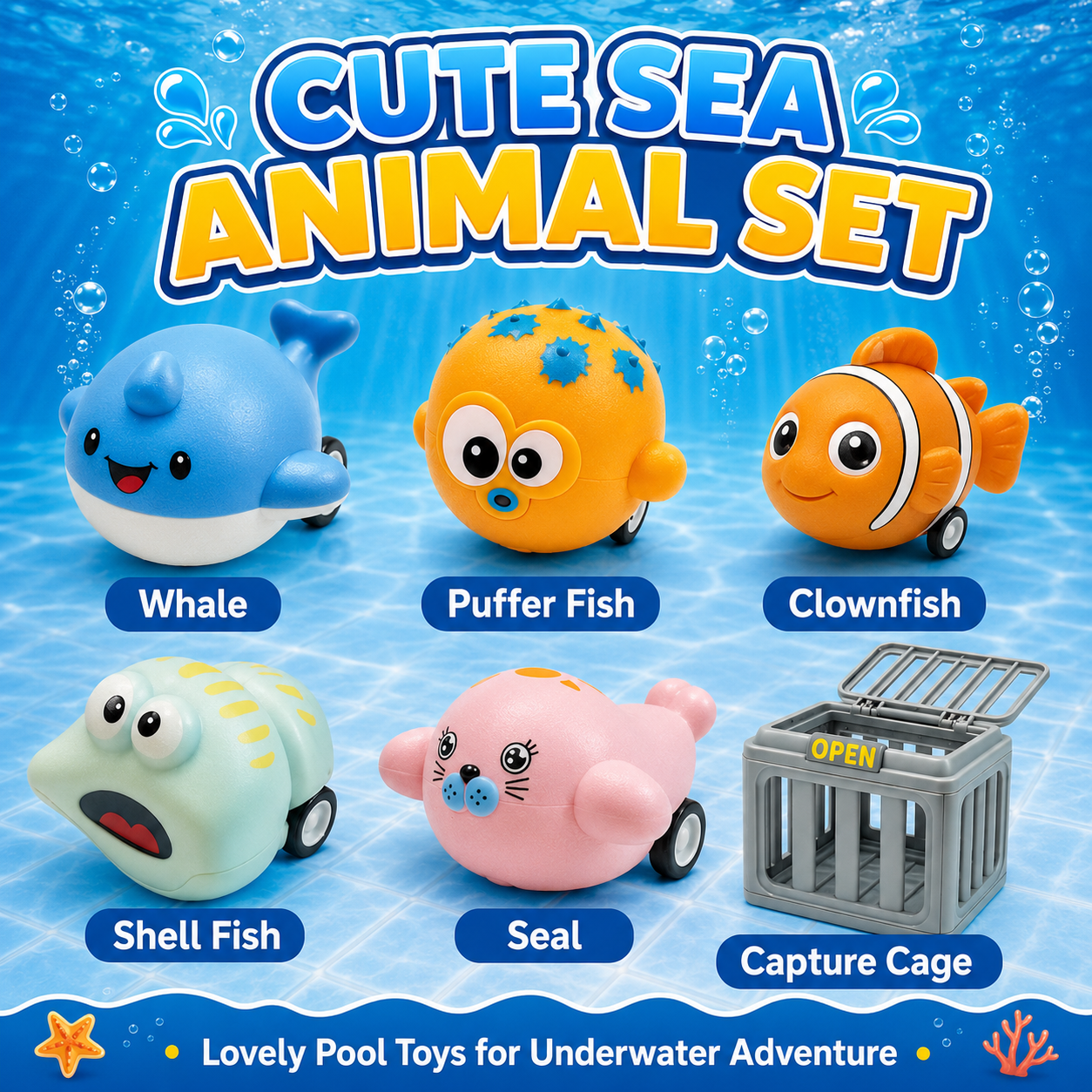 Pool Catch Cage Dive Game Set